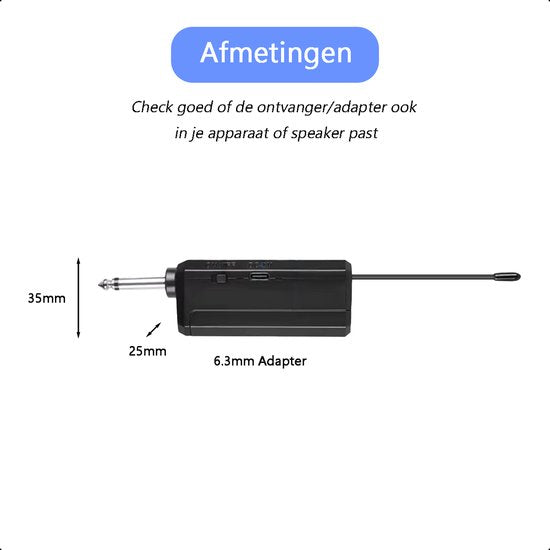 Tech Essentials Draadloze Microfoon - USB-C Ontvanger - Karaoke - ASMR - Studio - Geschikt Voor Partybox - 3.5-6.3mm Jack