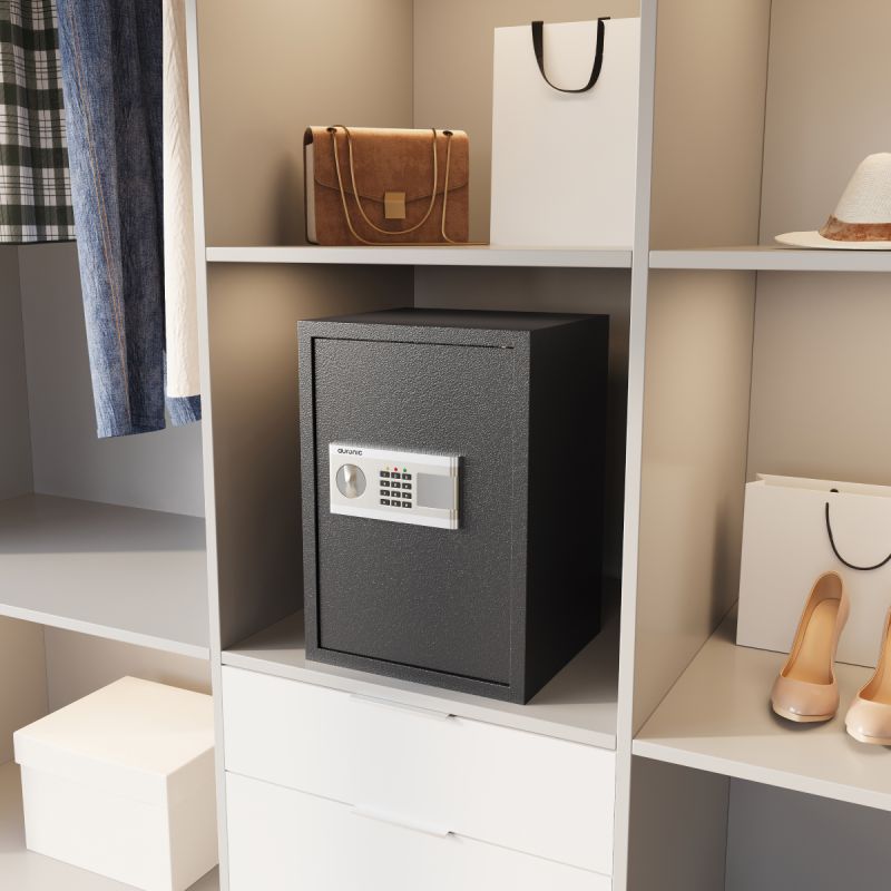 Auronic Elektronische Kluis Extra Groot - 54L - Staal - Zwart
