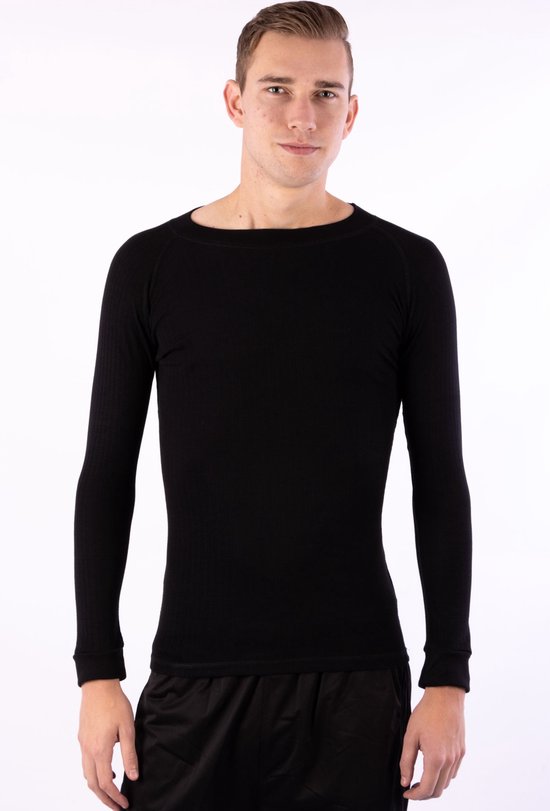 Avento Thermoshirt Lange Mouw - Heren - 2-Pack - Zwart - Maat L