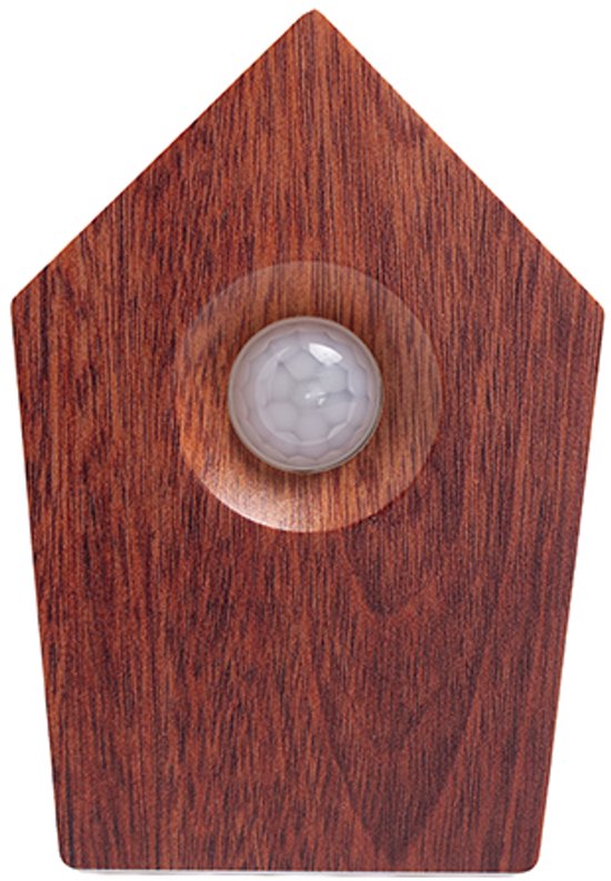 Nexxt Vogelgeluiden Huisje met Sensor voor op Toilet - Aanpasbaar Volume - WC - Bewegingsmelder - 8,6 x 3,5 x 12,5 cm - 90 g - Kastje - Bird Box - Donker Bruin