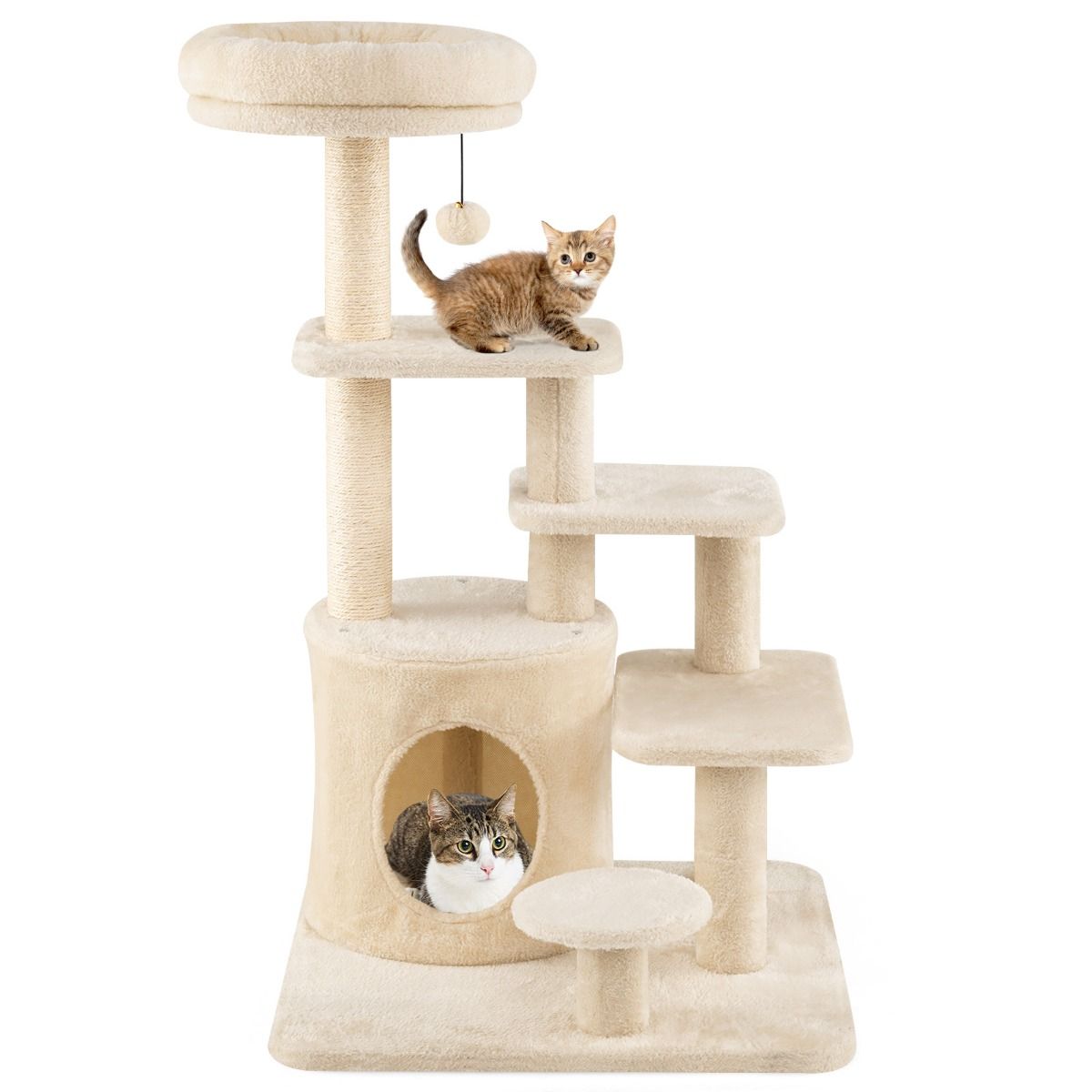 Coast Kattenboom - meerdere verdiepingen - sisal krabpalen - beige/grijs - 102 cm