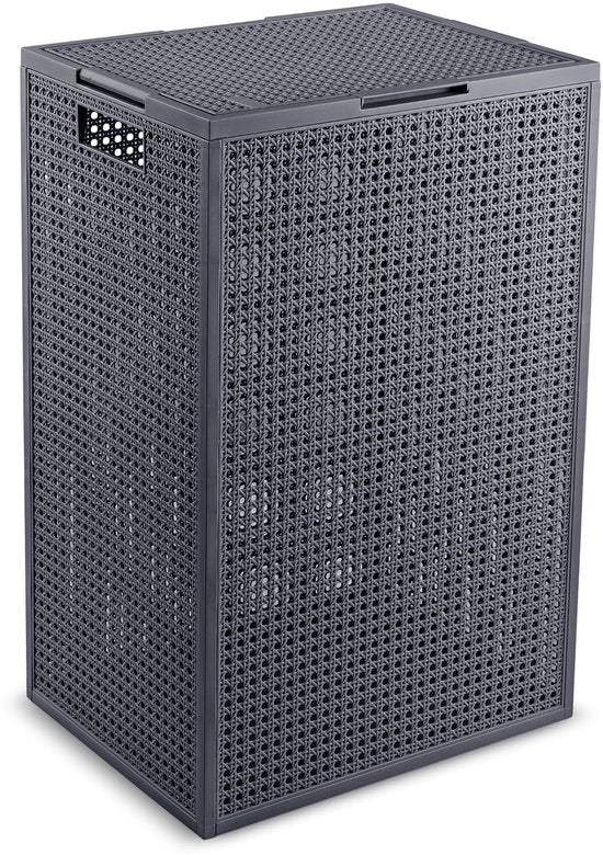 Curver Kaya Wasmand met deksel - 60L - 38x29x58,5 cm - Antraciet