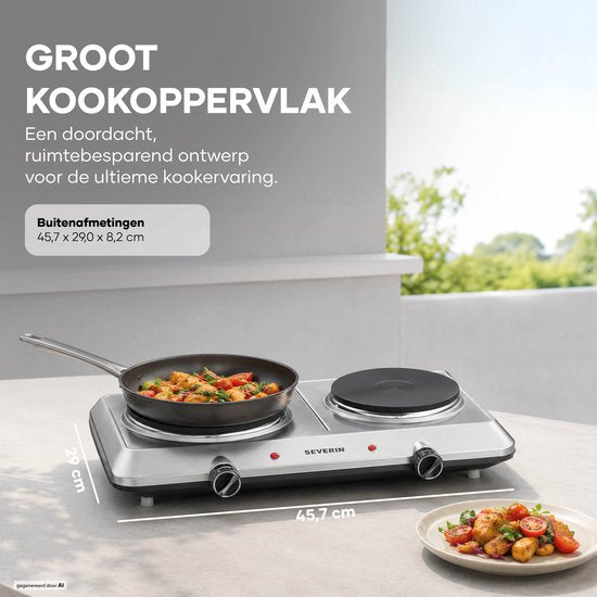 Severin DK 1014 Dubbele kookplaat