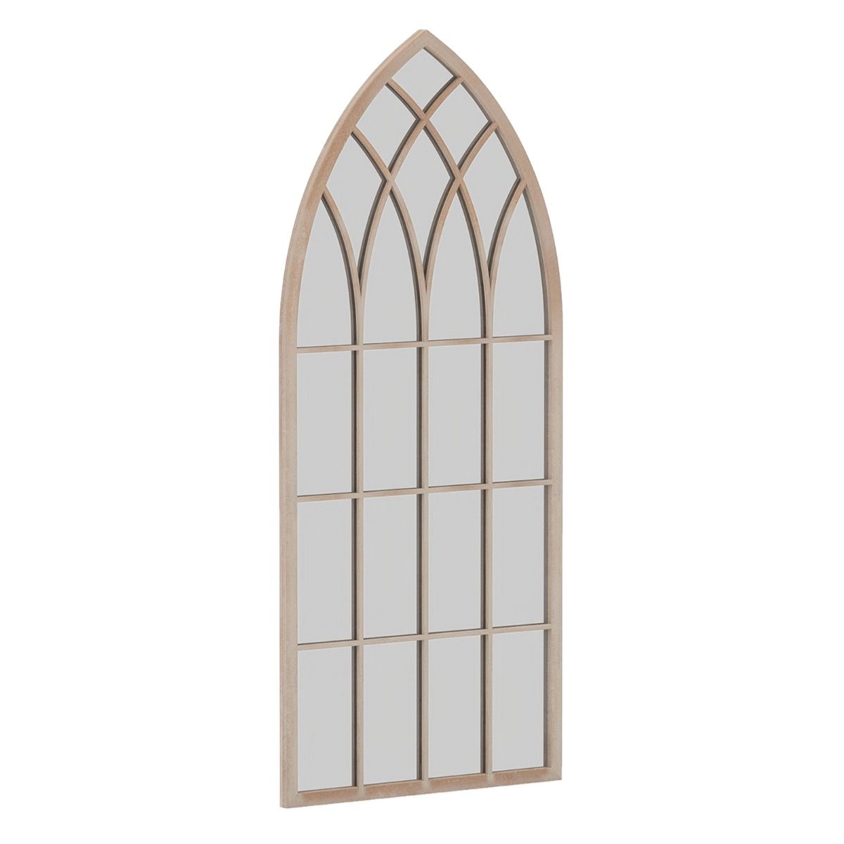 Coast Raamkozijnspiegel - gebogen wandspiegel - metalen frame - rustiek grijs - 115 x 50 cm