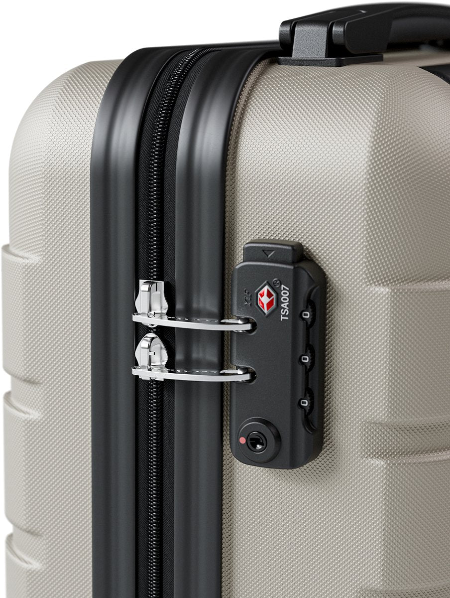 TRVLMORE Handbagagekoffer 40 x 30 x 20 cm – 24 L – Underseat – TSA-slot – 2 Wielen – Champagne