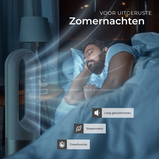 tectake® Torenventilator Polar - Kolomventilator inclusief Afstandsbediening - 8 Snelheidsstanden en Timer - 80° Draaifunctie - Stille Ventilator (35-55dB) - Staand met LED Bedieningspaneel - 55,5 cm Hoog - Luchtkoeler - Wit
