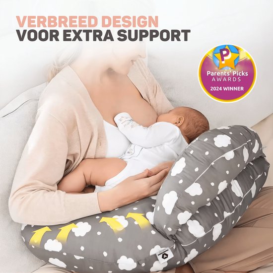 Vulpes Goods® BabyCare - Voedingskussen - Zwangerschapskussen incl. afneembare hoes - 3in1 - Uniek Design