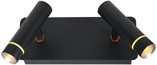 Wandlamp Steinhauer Volari 4713ZW zwart 2-lichts, kunststof en metaal, draaibaar en kantelbaar, moderne binnenverlichting met dimbare LED-modules