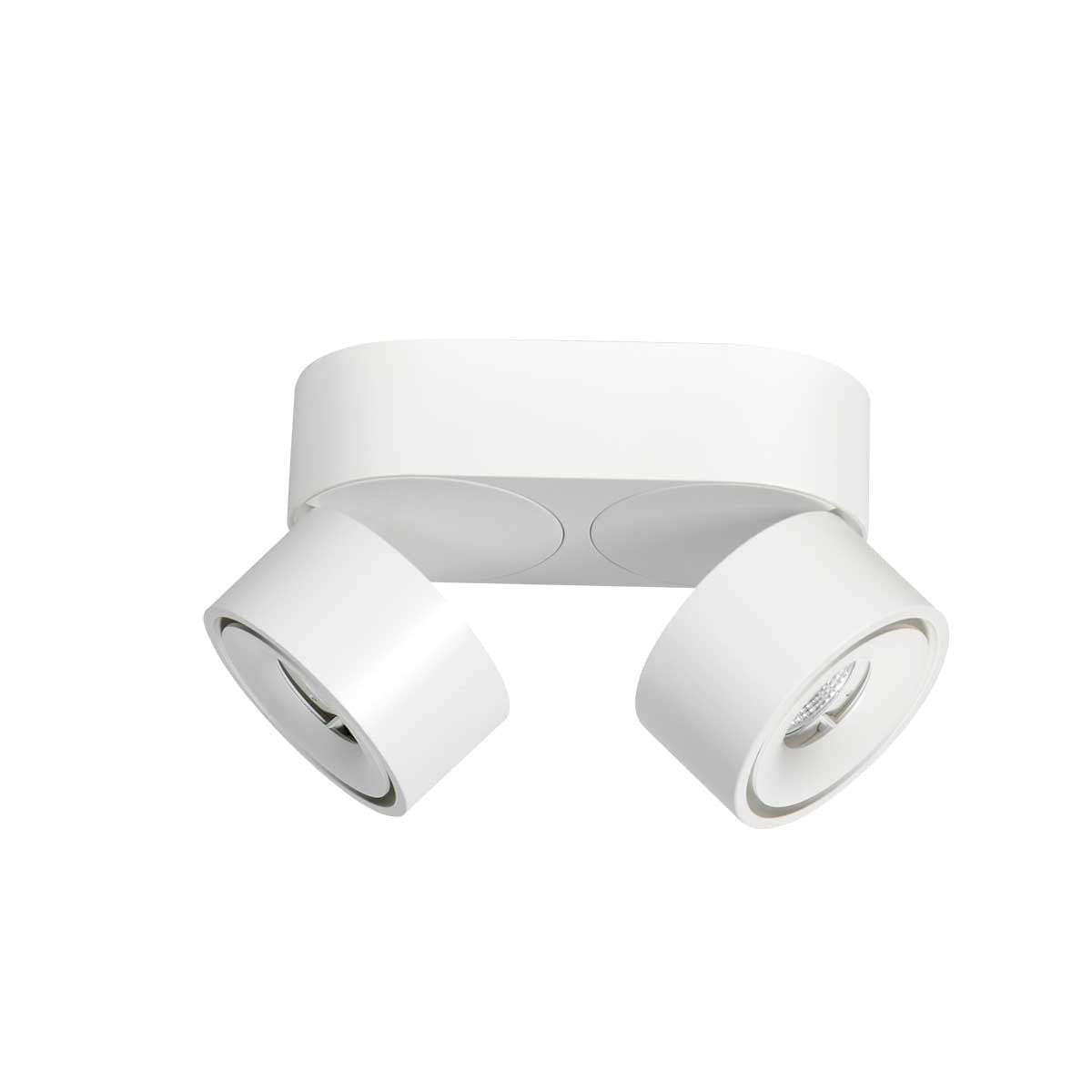 Witte 2-lamps spot Fez 2674W dimbaar draaibaar en kantelbaar kunststof/metaal Modern Mexlite