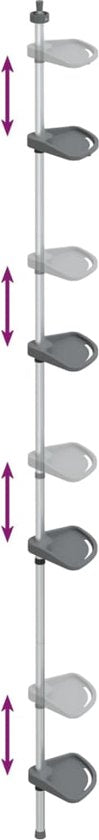 vidaXL - Doucherekje - 4-laags - telescopisch - hoekmodel - aluminium - zilver