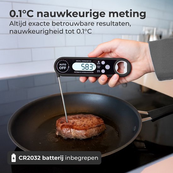 Nuvance Vleesthermometer - BBQ Accessoires - Digitale Thermometer - Kook - voor Keuken, Oven, Kern, Voedsel & Suiker