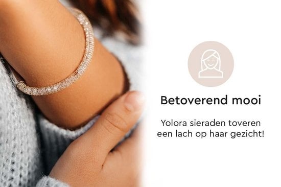 Yolora Dames Mesh Armband - Kalpa Camaka Kristallen - Goudkleurig - Vrouwen Armband Goud - Sieraden - Luxe Giftbox - Geschenkdoos - Cadeau doos - Exclusieve Geschenkverpakking - Mooie Cadeauverpakking - Moederdag Cadeautje