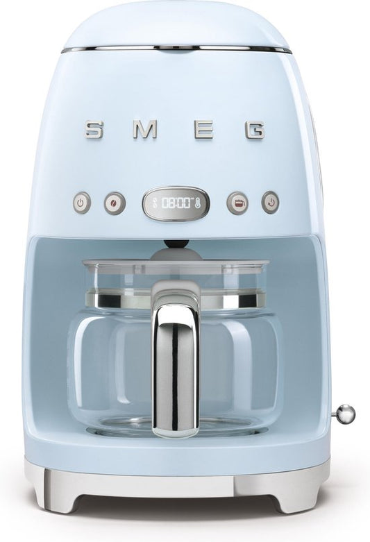 SMEG DCF02PBEU Filterkoffiemachine - Koffiezetapparaat - 10 Koppen - Warmhoudfunctie 40 min - Aroma Instelling - Programmeerbare Startfunctie - 50’s Style - Pastelblauw