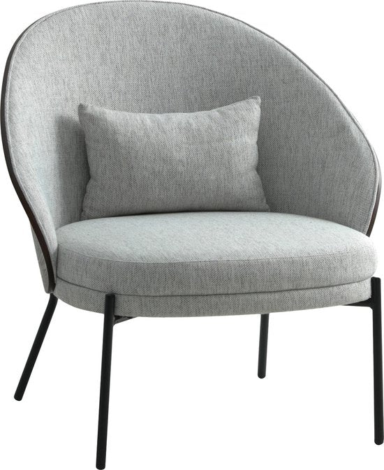House Nordic Loungestoel - Max. 110 kg - 72 x 78 x 82 cm - Lichtgrijs