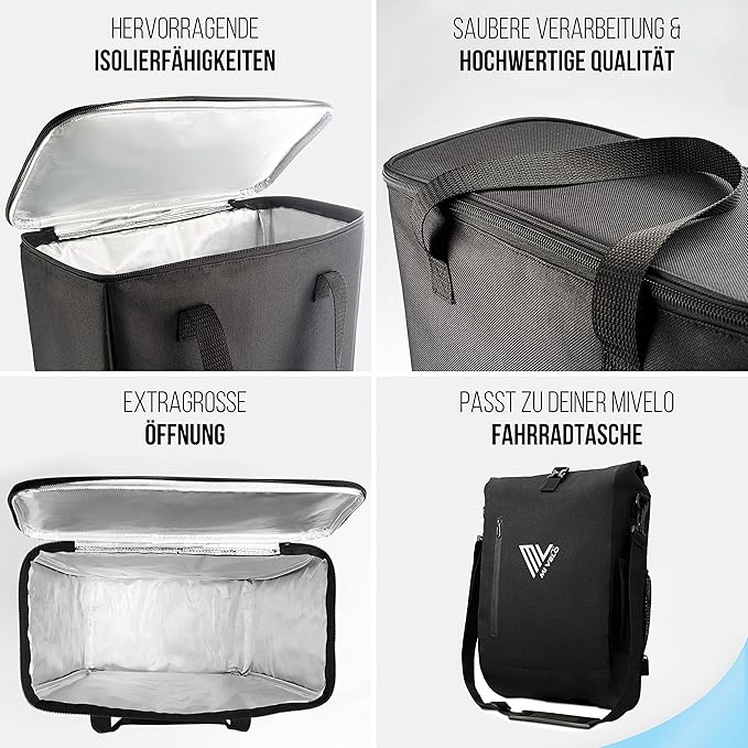 MIVELO Fietskoeltas  - Opvouwbaar Inzetstuk voor Bagagedrager - Polyester - Zwart - 15 L