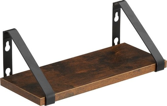 tectake® - 3 Wandplanken Cowell industrieel donkerbruin - 404429