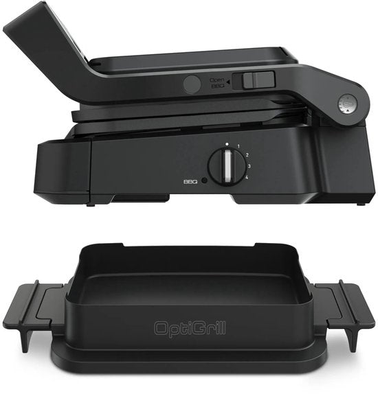 Tefal OptiGrill 4in1 GC7748 – Intelligente Contactgrill – Grill, Tafelbarbecue, Oven en Complete Maaltijd – 9 Automatische programma's – Gaarheidsindicator – 2100W – Zwart/RVS