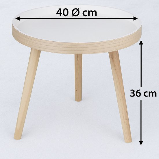 Arti Casa Ronde Bijzettafel Ø40 x 36 cm - Moderne Salontafel Rond - Bijzettafeltje of Nachtkastje - Compact Tafeltje voor Woonkamer of Slaapkamer - Hout