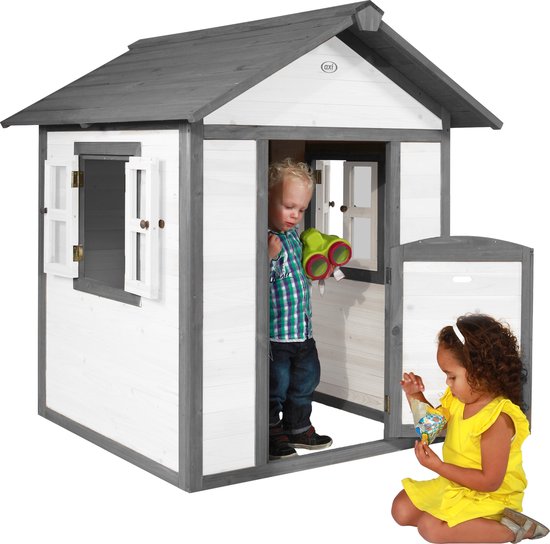 AXI Beach Lodge Speelhuis in Grijs/Wit - Speelhuisje voor de tuin / buiten - FSC hout - Tuinhuisje voor kinderen