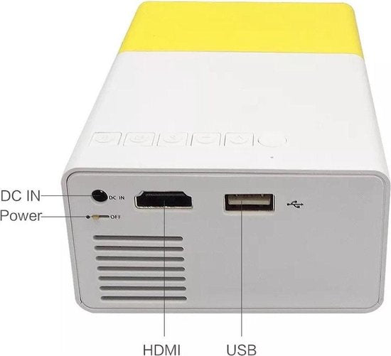 Mini Beamer - 320 x 240 - USB - HDMI - Wit - Geel - 50 lumen YG-300