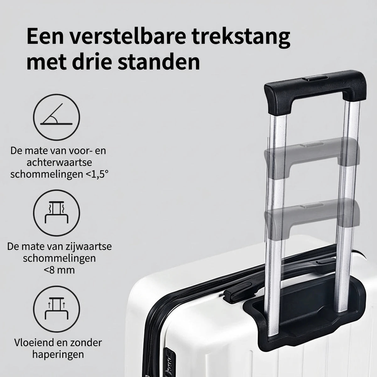 Ochama Kofferset 3-delig - 20, 24 en 28 inch - PP Hardshell - TPE Spinnerwielen - Cijferslot - Wit/Crème