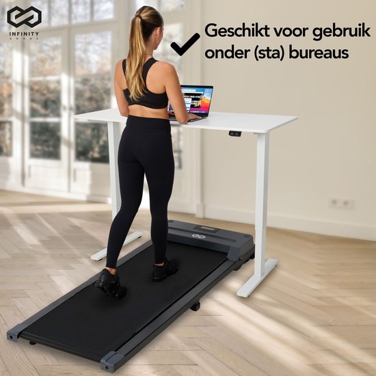 Infinity Goods Loopband Voor Thuis - Met Bluetooth - 1-6 km/u - 120 x 53 x 12 cm - Antraciet
