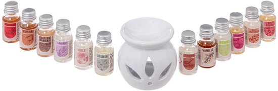 Atmosphera Geurolie flesjes mix-set van 12 stuks - Aromabrander en flesjes van 10 ML - Geurbranders