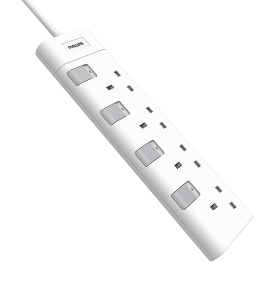 Stekkerdoos 4 Stopcontacten 230V – Philips CHP3140WB/05 – Wit