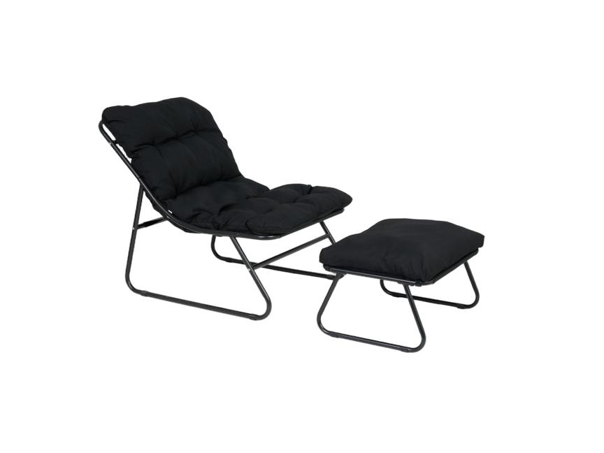Lifa Garden Loungestoel met Voetenbank - Comfortabel Design - Outdoor Zithoek