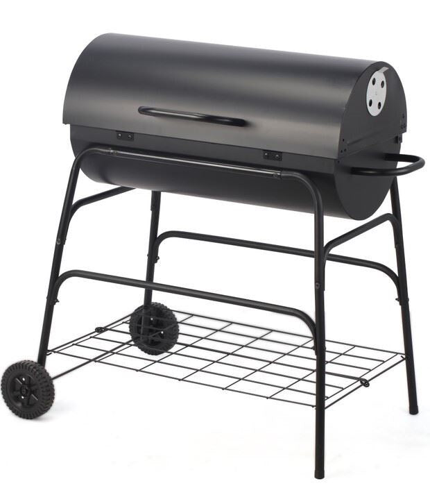 BBQ Collection Houtskoolbarbecue – Met Wielen & Warmhoudrek – 100 x 39 x 100 cm – Zwart