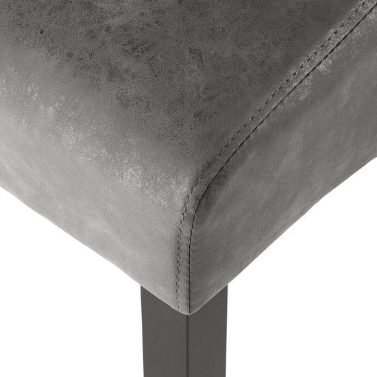tectake® - 2 eetkamerstoelen met ergonomische zitvorm - grijs gemarmerd - 403627
