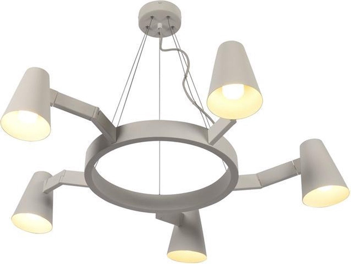 it's about RoMi Hanglamp Biarritz – Wit – Ø100 cm – 5-lichts – Moderne draaibare kroonluchter