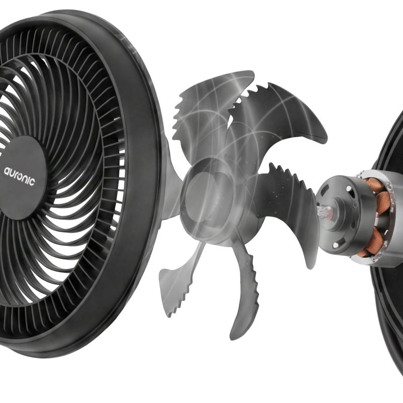 Auronic Omni Ventilator Zwart - 12 Snelheden - 120° Oscillatie - Met Afstandsbediening