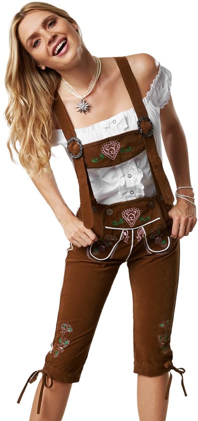 Dressforfun Lederhose Walchensee L - verkleedkleding kostuum halloween verkleden feestkleding carnavalskleding carnaval feestkledij partykleding - 302822