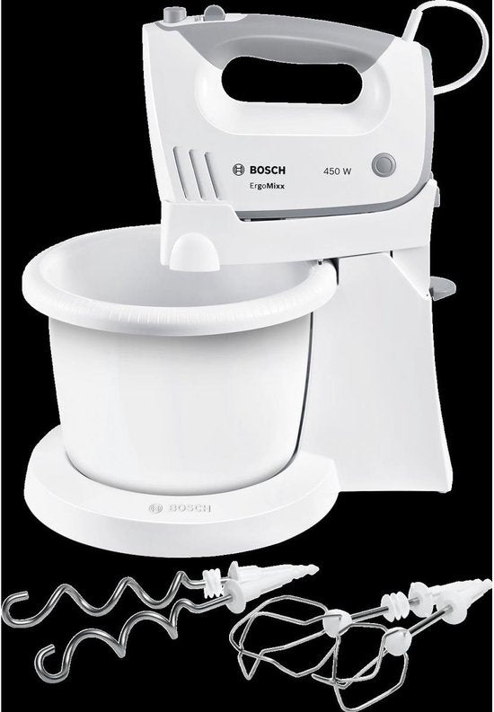 Bosch MFQ36460 ErgoMixx - Handmixer - Incl mengkom - 450W - Wit