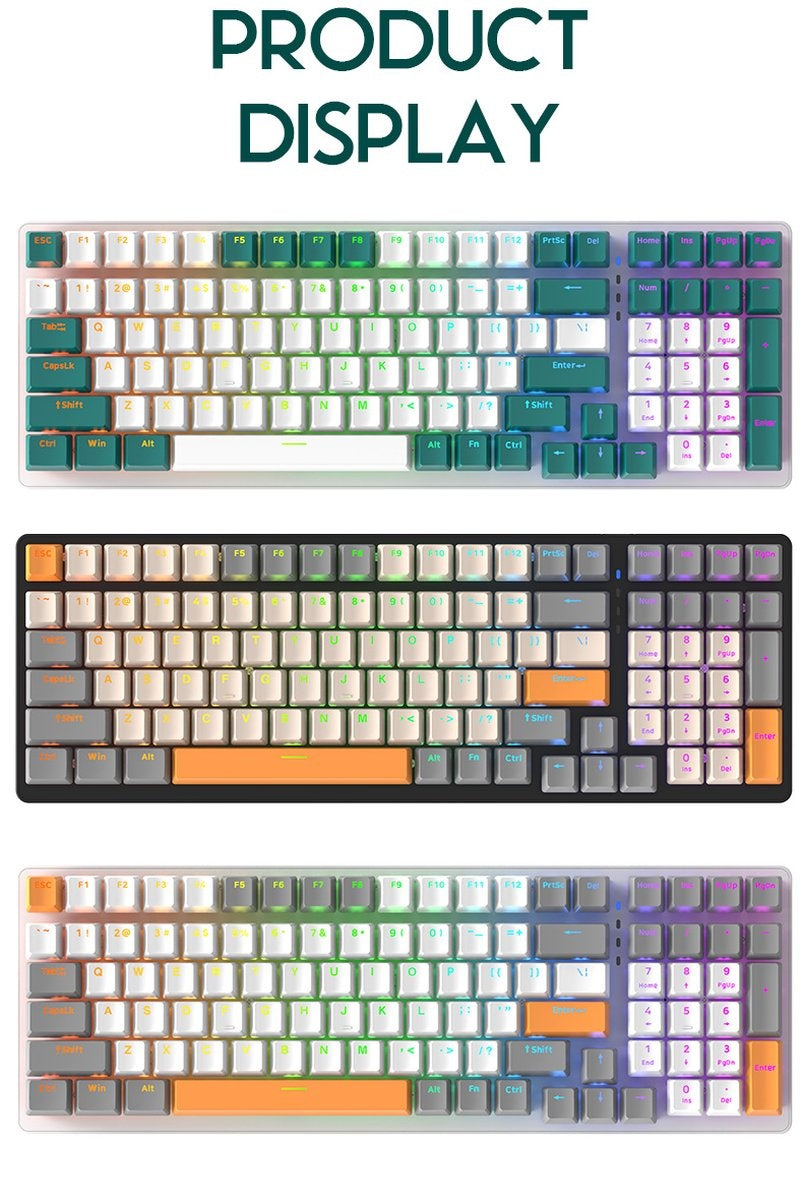 Fuegobird K3 Mechanisch Gaming Toetsenbord - 100keys - Rood Switch - QWERTY - Mechanical RGB Backlight Keyboard - Shimmer