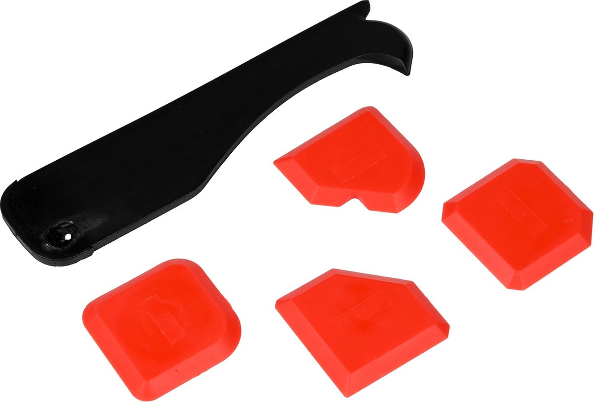 Onetools kitspatel & voegstrijker set 5-delig – siliconen voegen gladmaken – grijs – 2 tot 20 mm