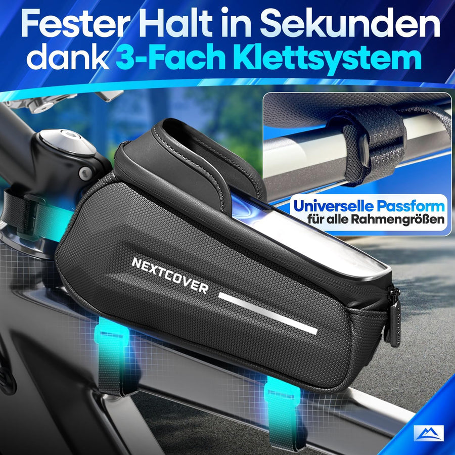 Nextcover Fietsframetas 24 x 10,5 x 15 cm - Handytas - Touchscreen - Waterdicht