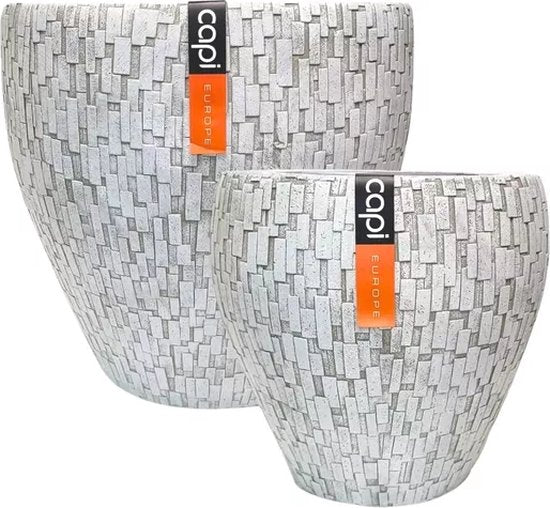 Capi Europe bloempotten wit 39 cm set van 2