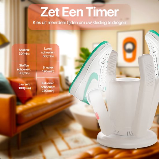 KRAFT Schoenendroger Pro XL - 2 Paar Schoenen Drogen - UV Sterilisatie - Rozenzout Geurverwijderaar - Schoenverfrisser - 2 Slangen voor Lange Schoenen - Schoendroger Laarzen