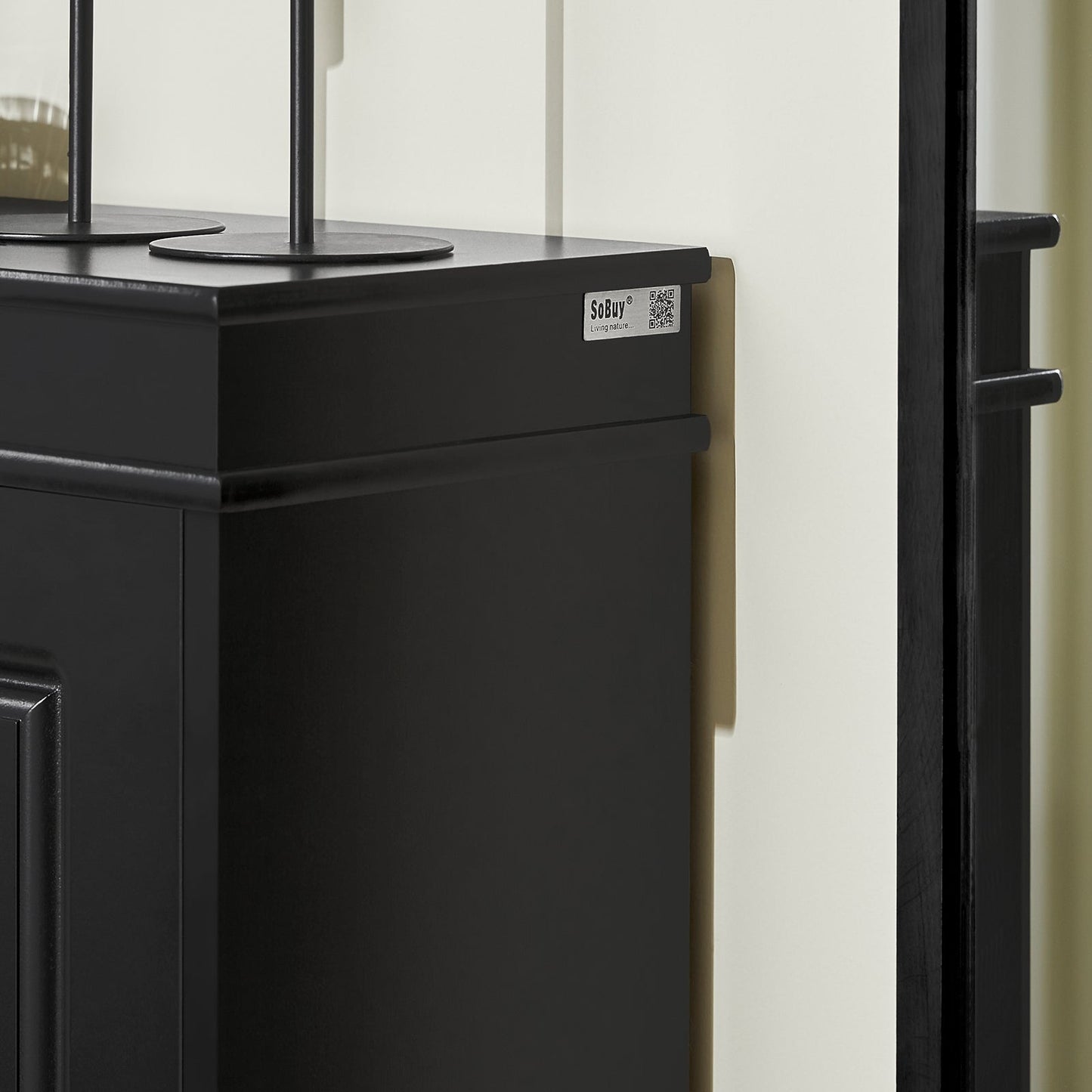 SoBuy Schoenenkast met 3 lades - Smal - MDF - Max. 45 kg - 53 x 24 x 117 cm - Zwart