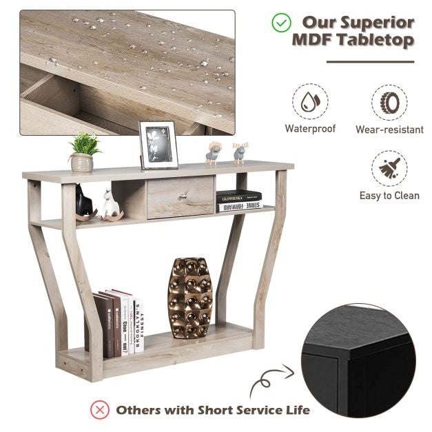 Coast Console Tafel met Lade en Plank - 3 Laags - Modern