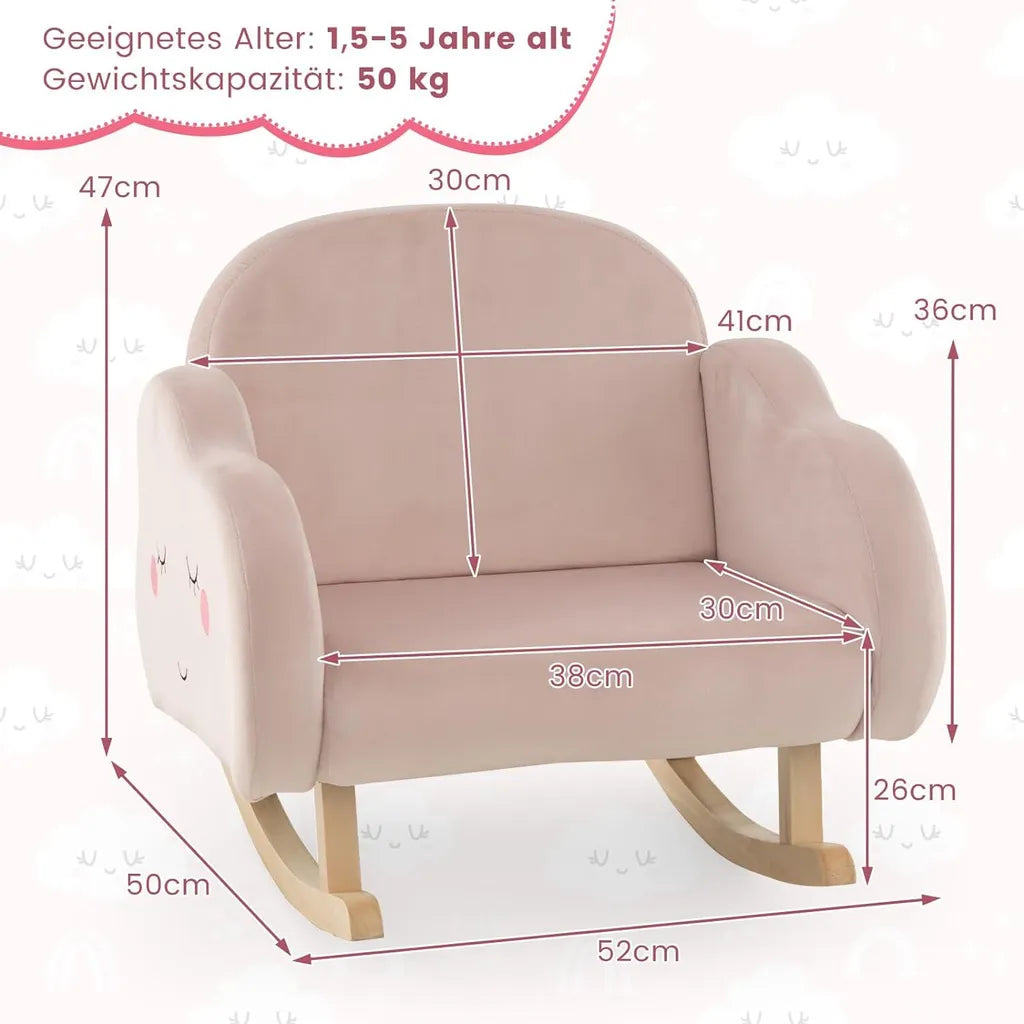 COSTWAY Kinderschommelstoel voor peuters Roze