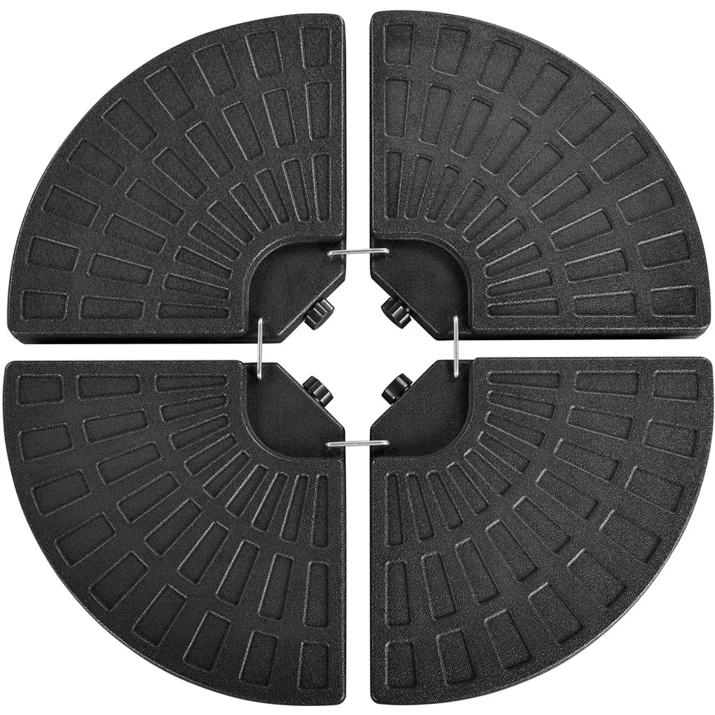 Yaheetech Parasolvoet 4-delige Set - Zwart - Vulbare Parasolgewichten voor Zweefparasol tot 66 kg Zand of 52 kg Water