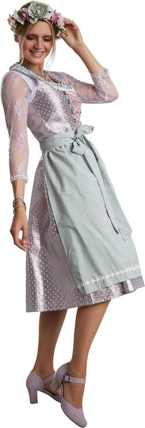 Dressforfun Midi-Dirndl Oberammergau model 2 XL - verkleedkleding kostuum halloween verkleden feestkleding carnavalskleding carnaval feestkledij partykleding - 304628
