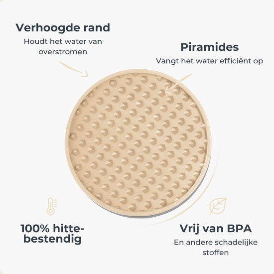 Castagnola Siliconen Onderzetters – Onderzetters voor Glazen – Design Onderzetters met Houder – Onderzettersset – Anti Slip - Set van 6 – Beige