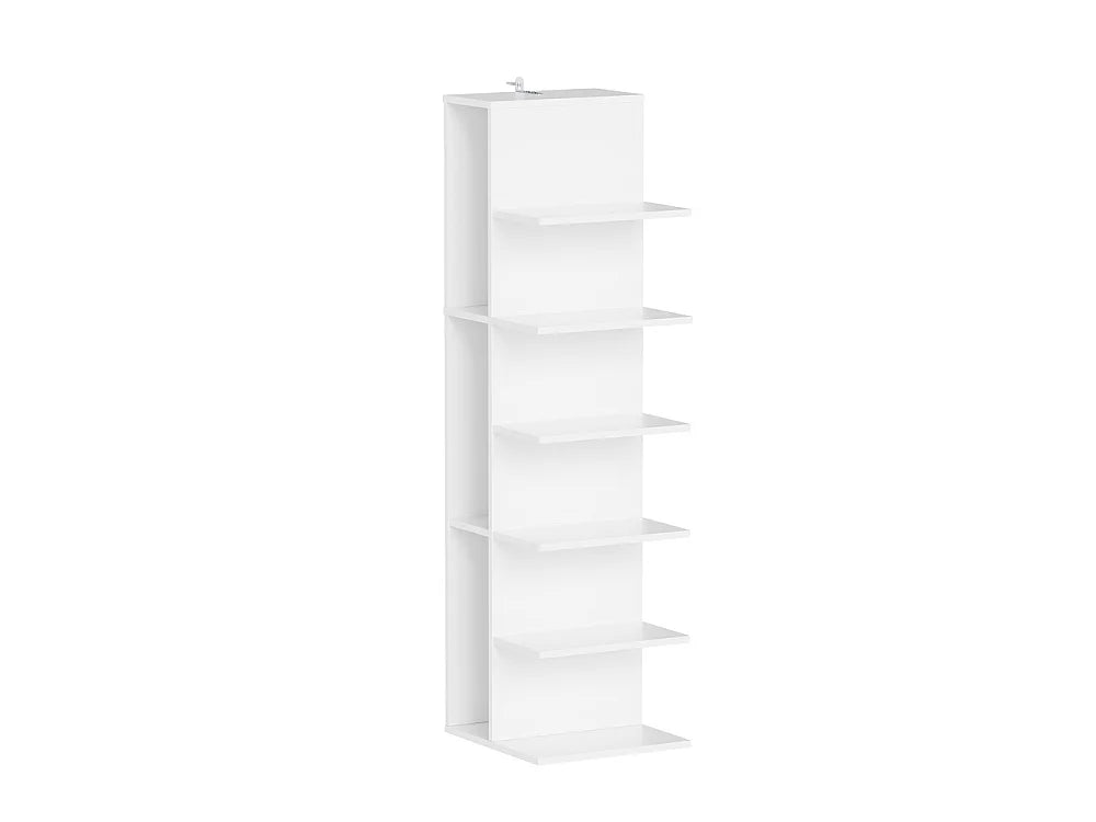 SoBuy Smalle Boekenkast 110,5 cm – 7 Vakken – 45 kg Draagvermogen – Wit