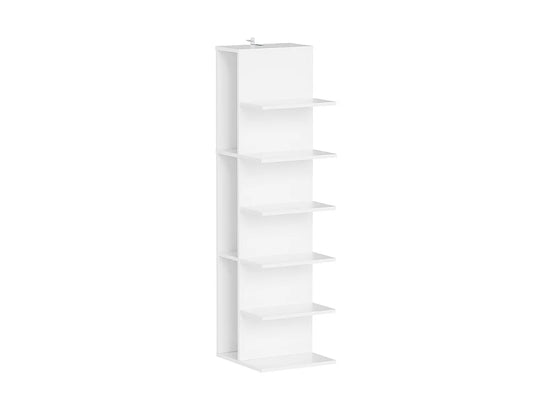 SoBuy Smalle Boekenkast 110,5 cm – 7 Vakken – 45 kg Draagvermogen – Wit