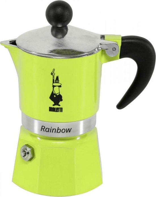 Bialetti Rainbow Percolator 1 Kops Groen – Espresso Maker – Aluminium – Italiaanse Koffiezetter – 60 ml