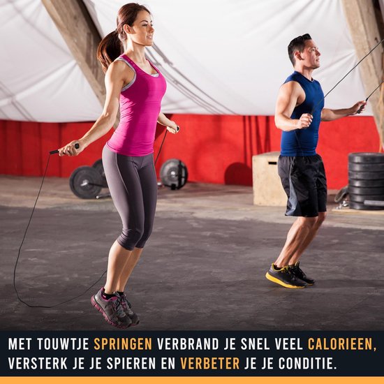 FitBoostR Verstelbaar Springtouw Volwassenen - Professionele Speedrope voor Fitness, Boksen & Crossfit - 3 Meter
